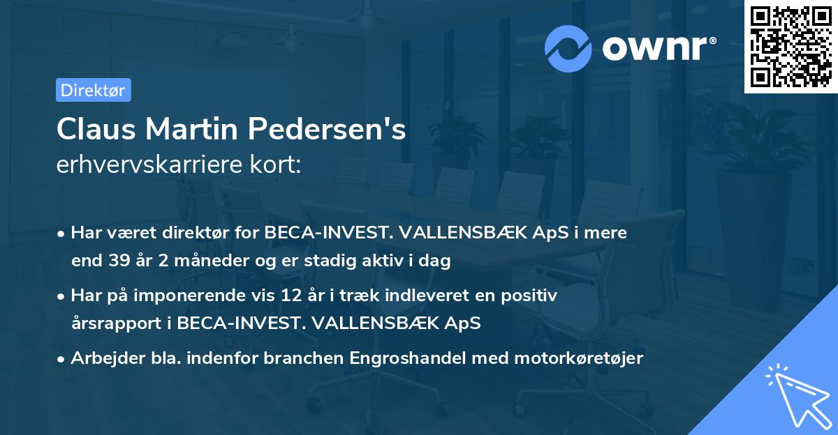 Claus Martin Pedersen's erhvervskarriere kort