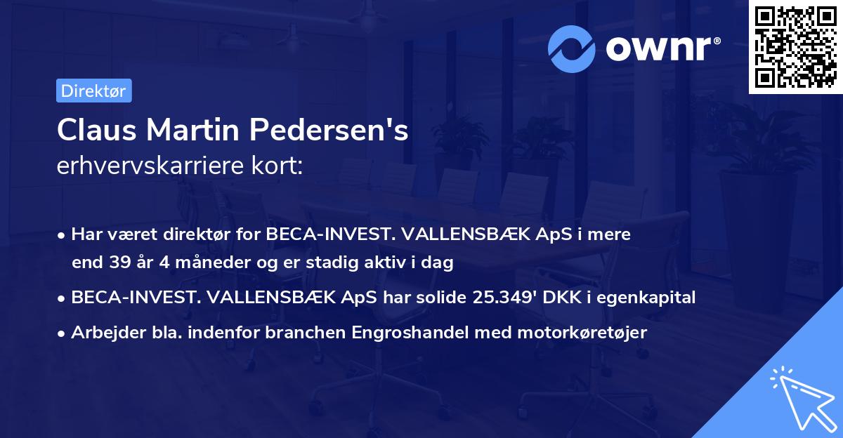 Claus Martin Pedersen's erhvervskarriere kort