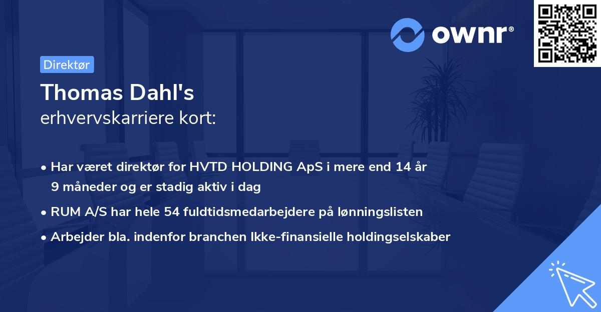 Thomas Dahl's erhvervskarriere kort