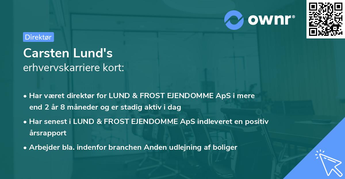 Carsten Lund's erhvervskarriere kort