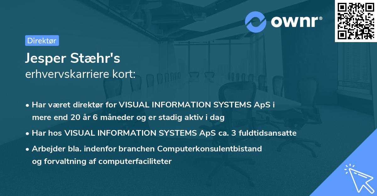 Jesper Stæhr's erhvervskarriere kort