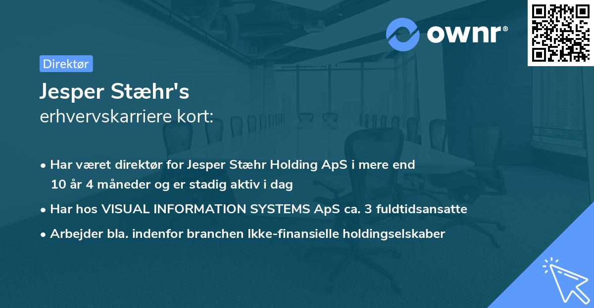 Jesper Stæhr's erhvervskarriere kort
