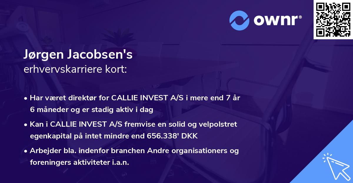 Jørgen Jacobsen's erhvervskarriere kort