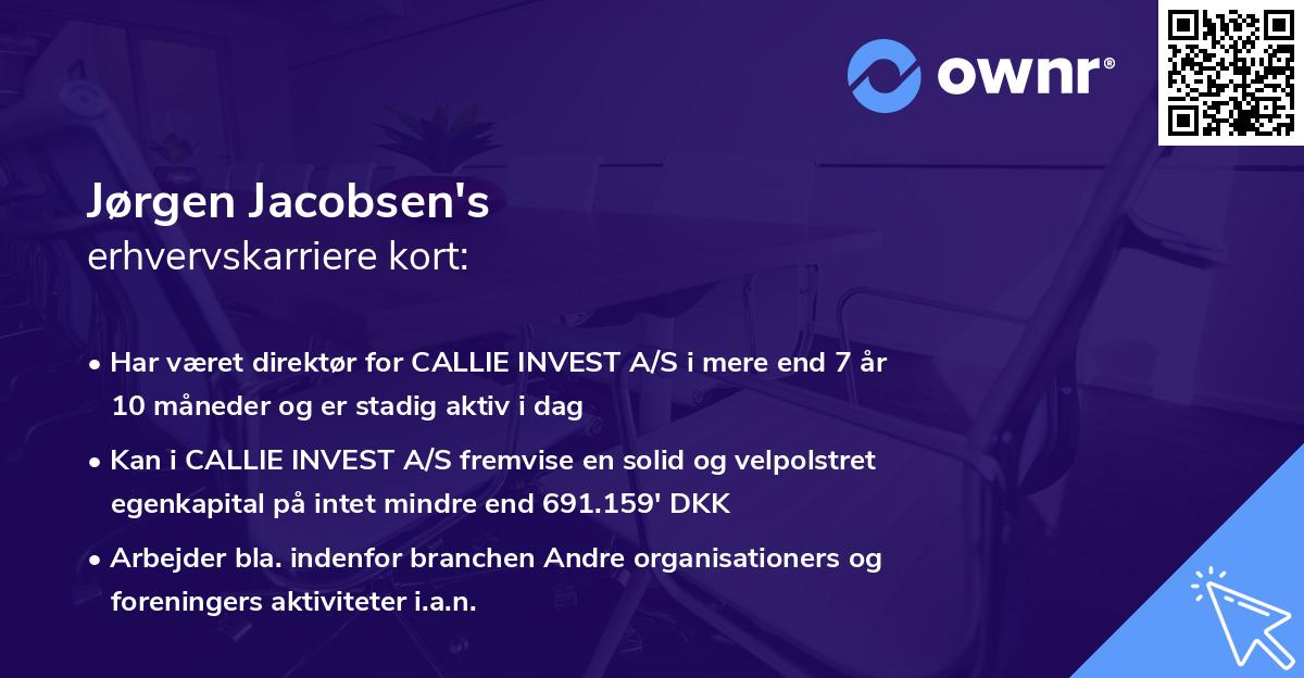 Jørgen Jacobsen's erhvervskarriere kort
