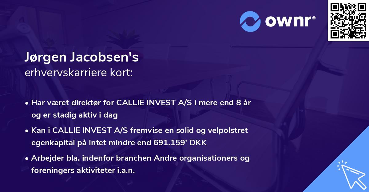 Jørgen Jacobsen's erhvervskarriere kort