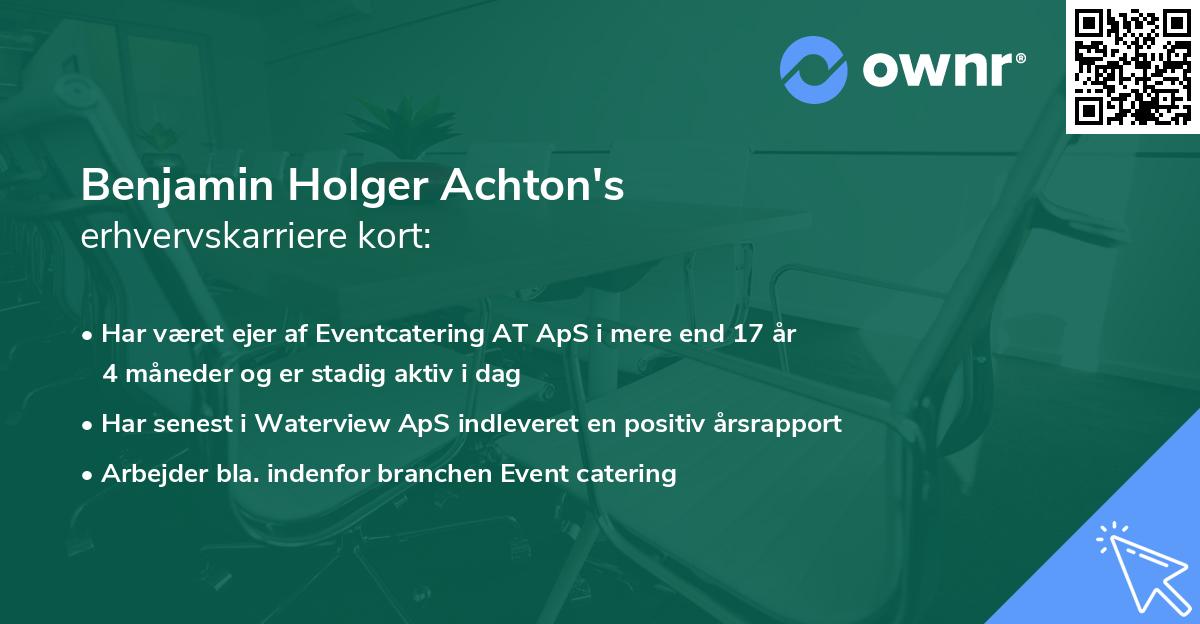 Benjamin Holger Achton's erhvervskarriere kort