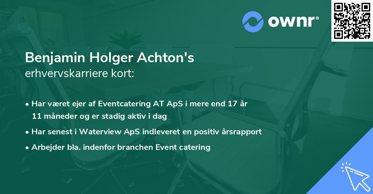 Benjamin Holger Achton's erhvervskarriere kort
