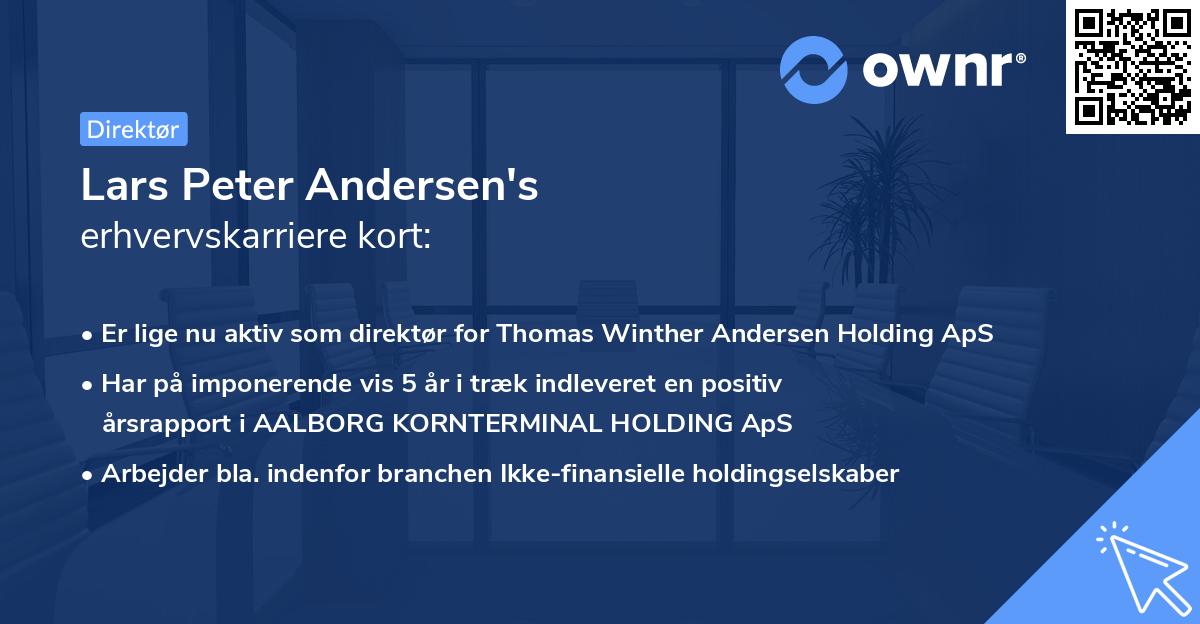 Lars Peter Andersen's erhvervskarriere kort