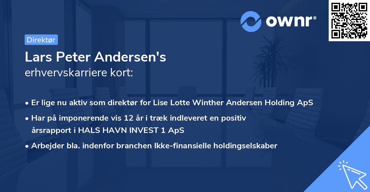 Lars Peter Andersen's erhvervskarriere kort