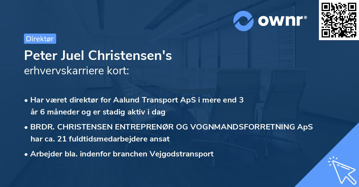 Peter Juel Christensen's erhvervskarriere kort