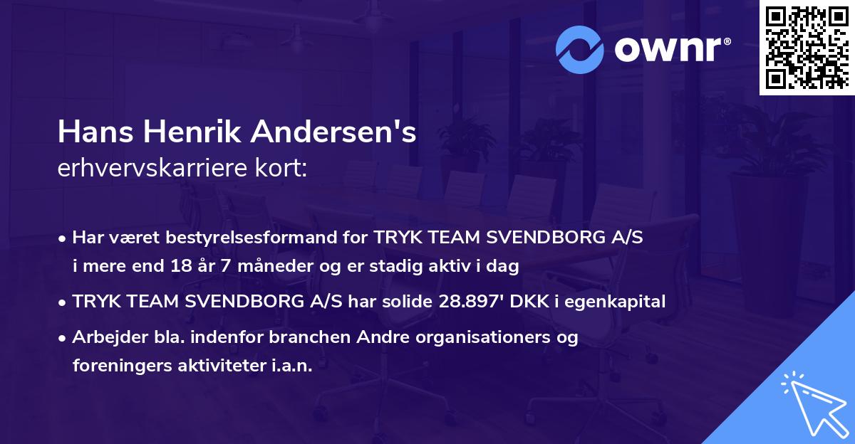 Hans Henrik Andersen's erhvervskarriere kort