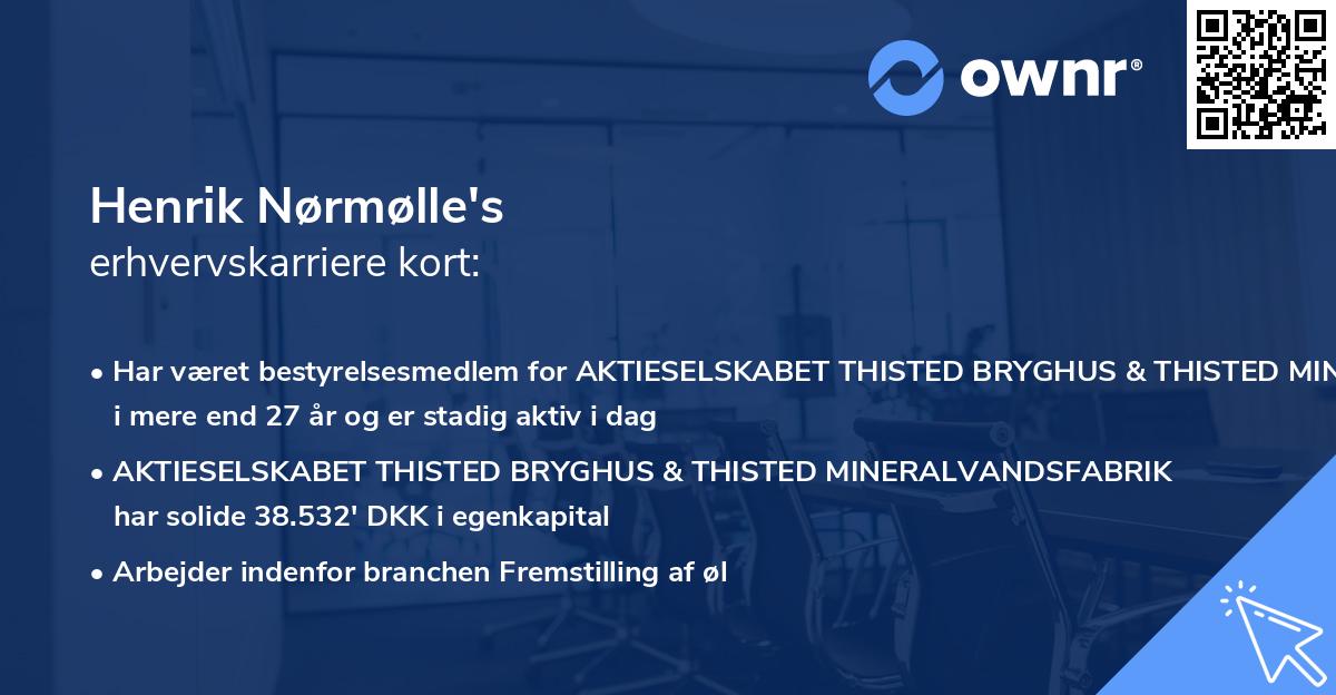 Henrik Nørmølle's erhvervskarriere kort