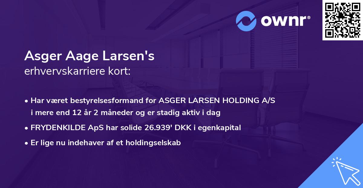 Asger Aage Larsen's erhvervskarriere kort