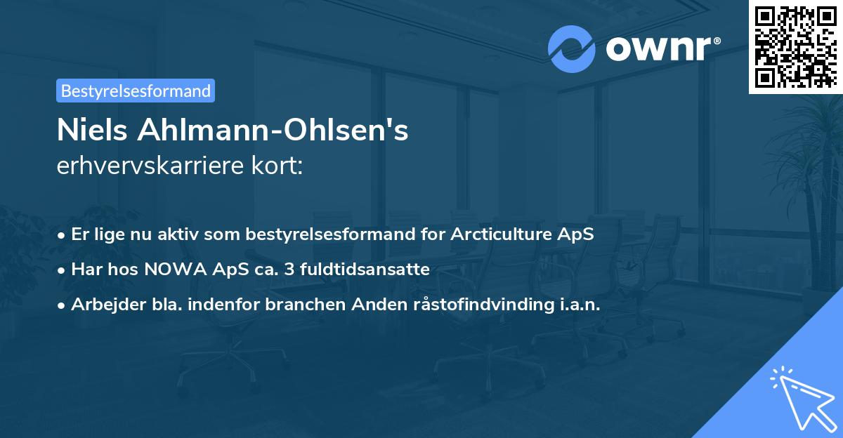 Niels Ahlmann-Ohlsen's erhvervskarriere kort