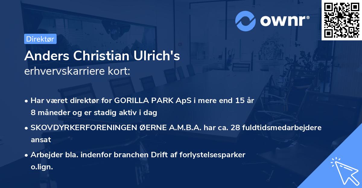 Anders Christian Ulrich's erhvervskarriere kort