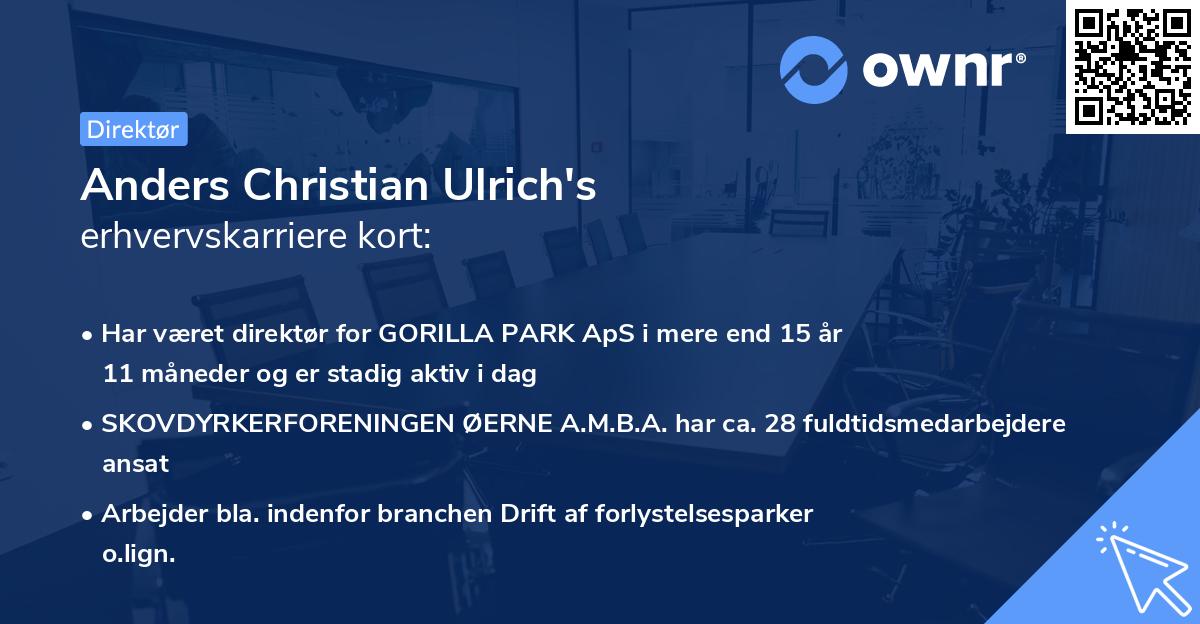 Anders Christian Ulrich's erhvervskarriere kort