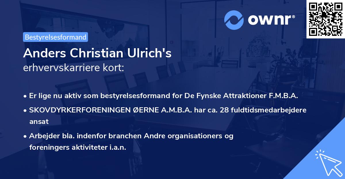 Anders Christian Ulrich's erhvervskarriere kort