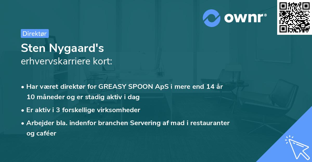 Sten Nygaard's erhvervskarriere kort