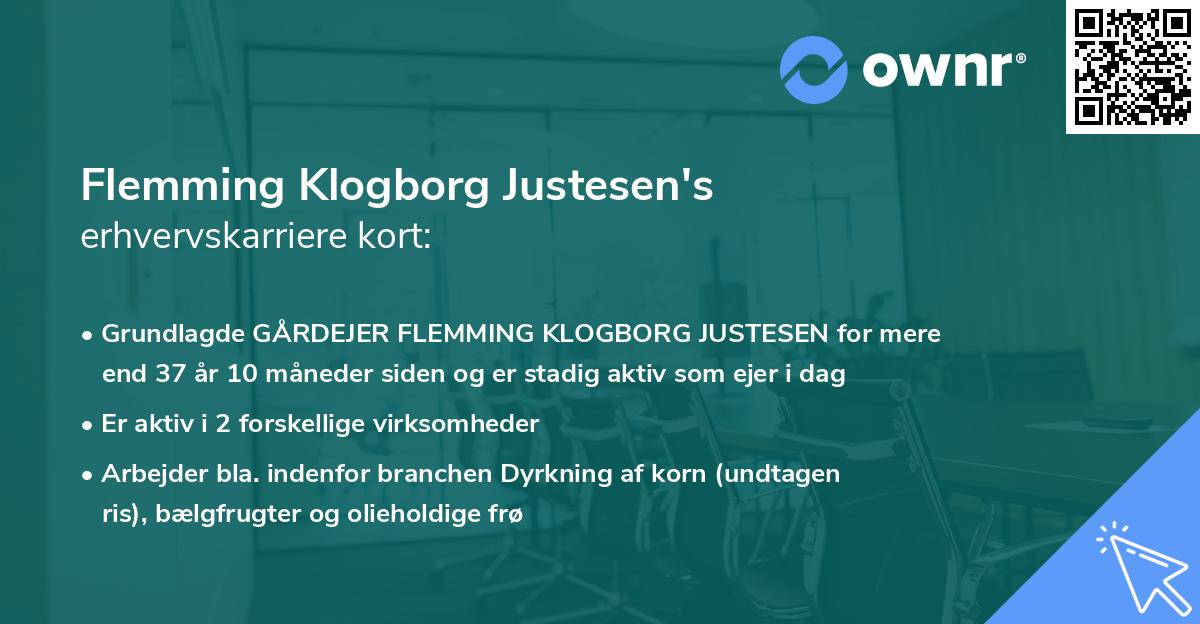 Flemming Klogborg Justesen's erhvervskarriere kort
