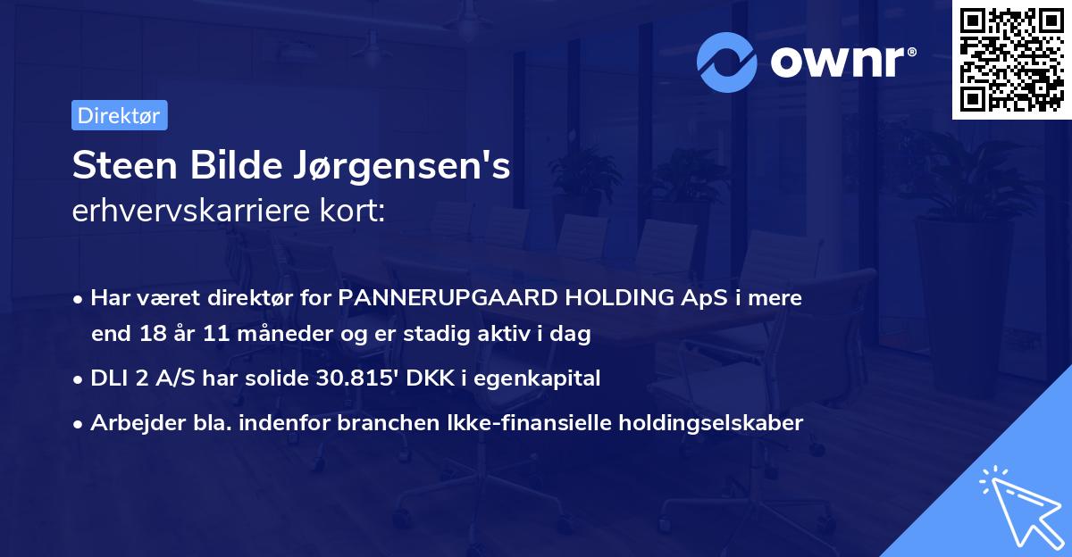Steen Bilde Jørgensen's erhvervskarriere kort