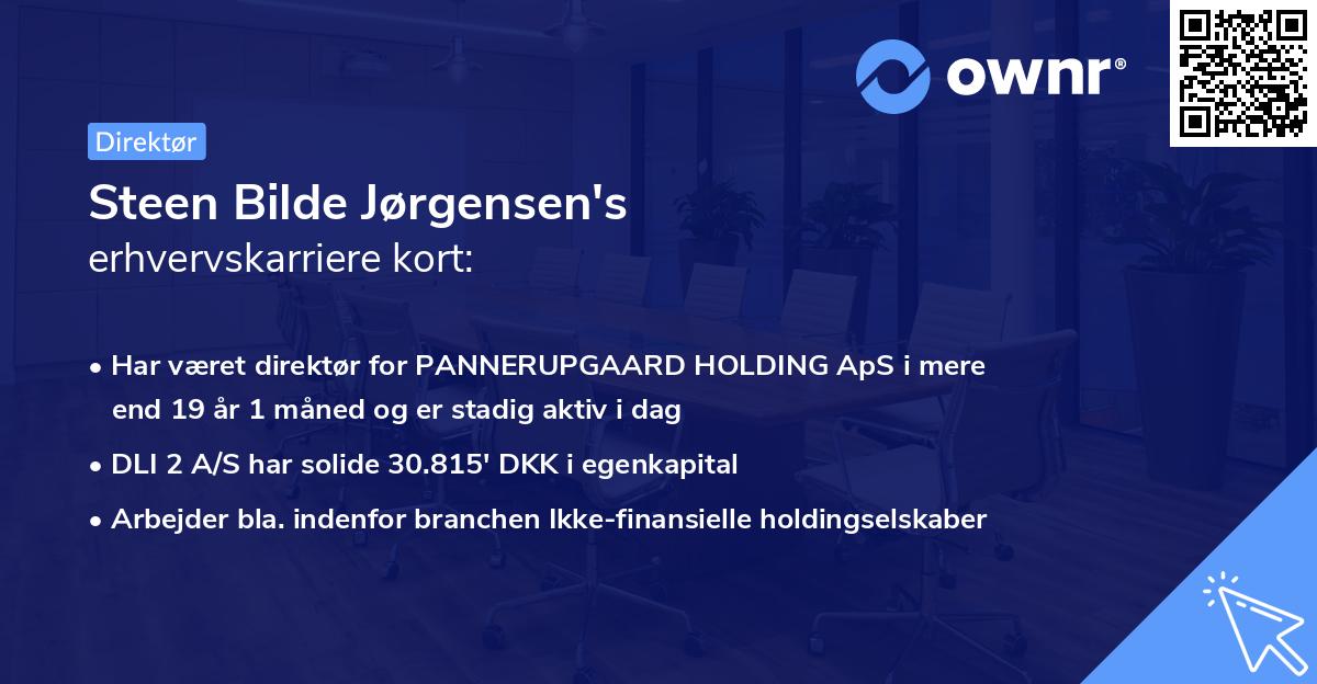 Steen Bilde Jørgensen's erhvervskarriere kort