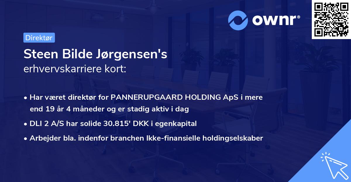 Steen Bilde Jørgensen's erhvervskarriere kort