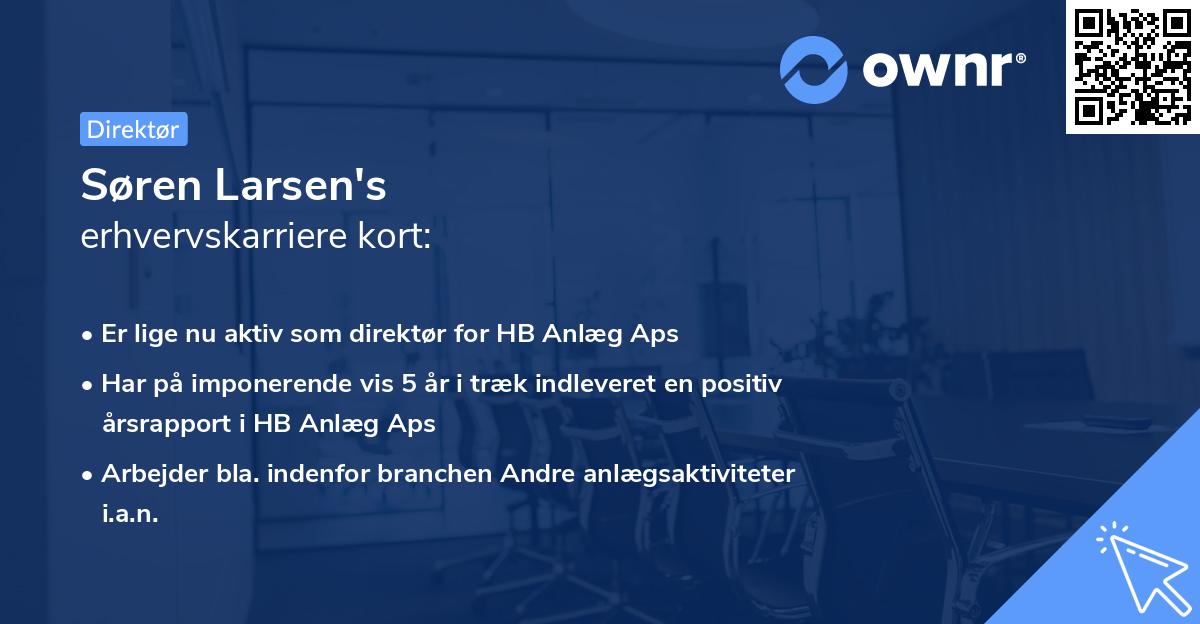 Søren Larsen's erhvervskarriere kort
