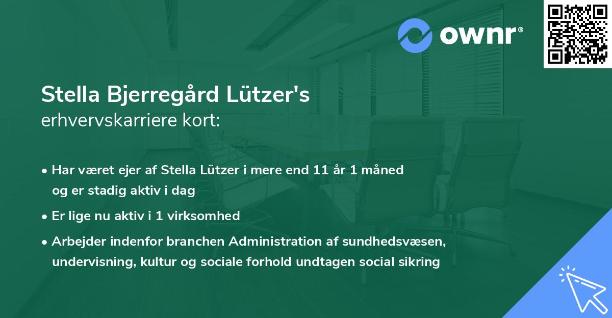 Stella Bjerregård Lützer's erhvervskarriere kort