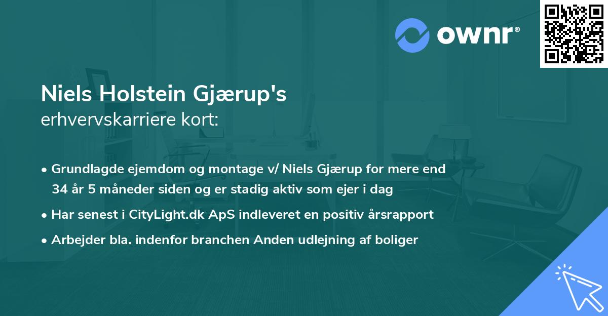 Niels Holstein Gjærup's erhvervskarriere kort