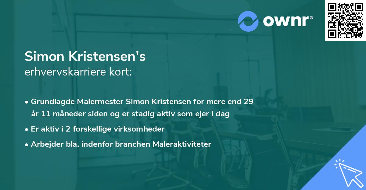 Simon Kristensen's erhvervskarriere kort