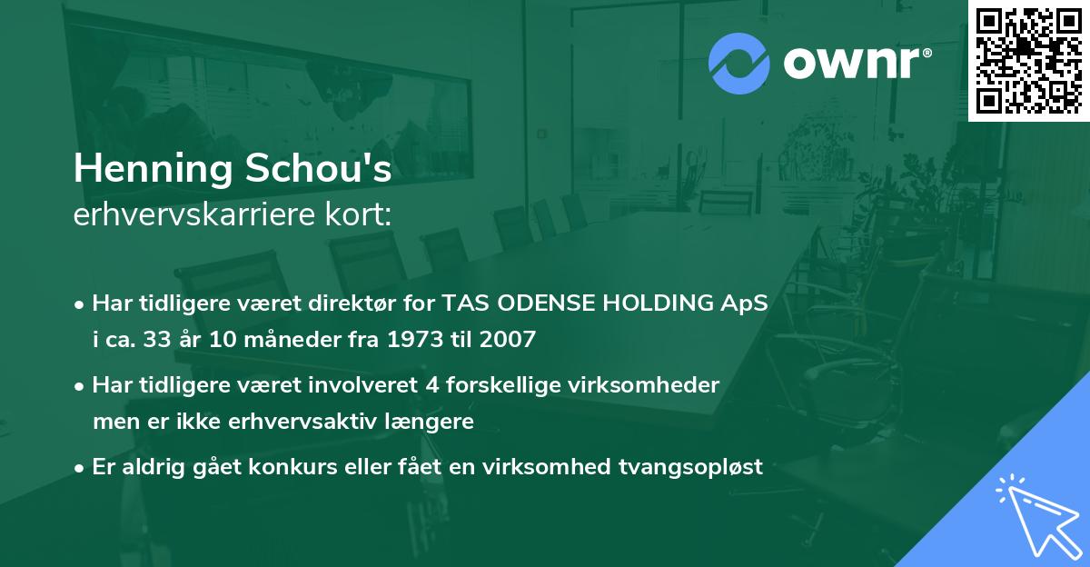 Henning Schou's erhvervskarriere kort