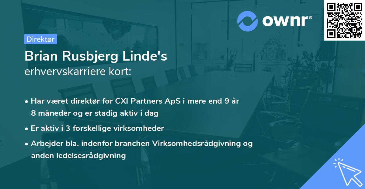 Brian Rusbjerg Linde's erhvervskarriere kort