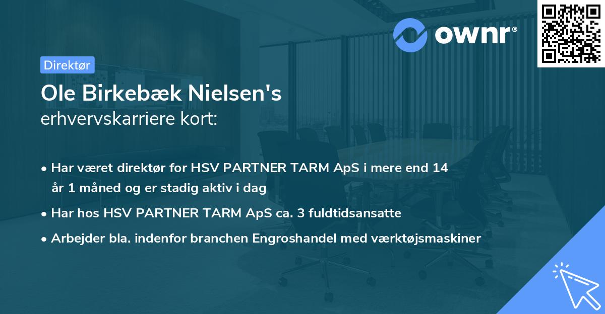 Ole Birkebæk Nielsen's erhvervskarriere kort