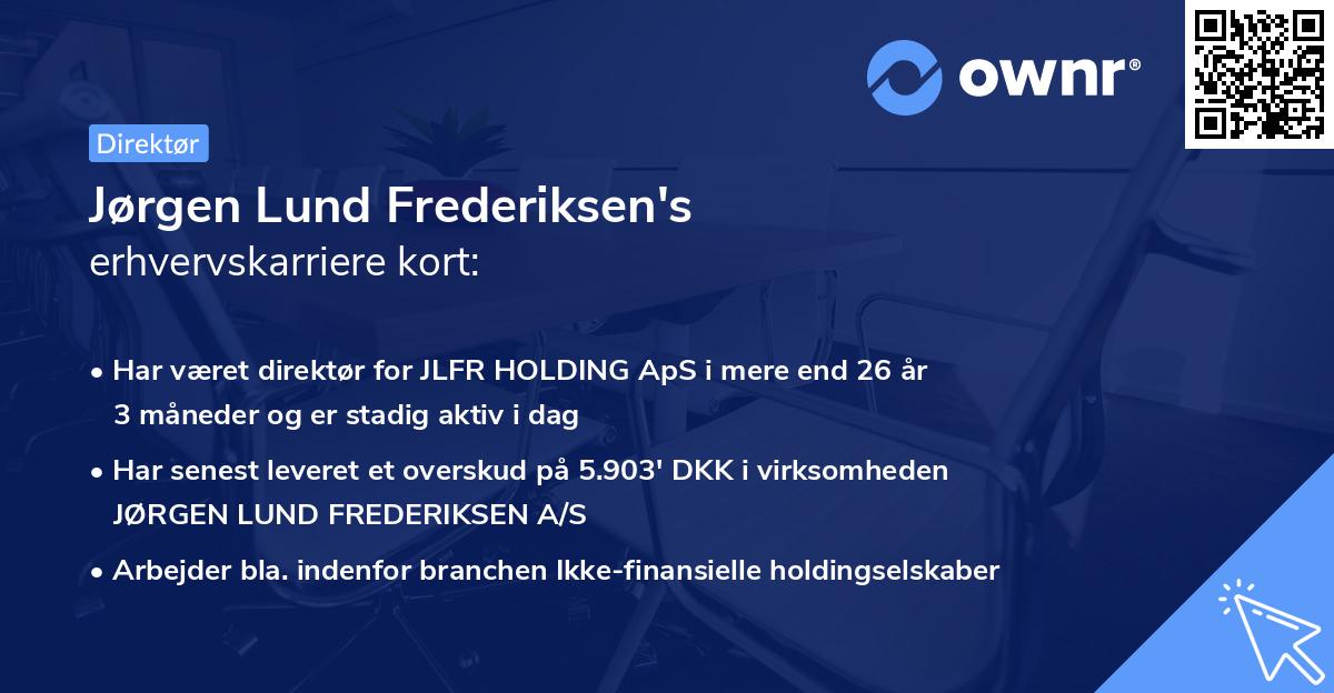 Jørgen Lund Frederiksen's erhvervskarriere kort