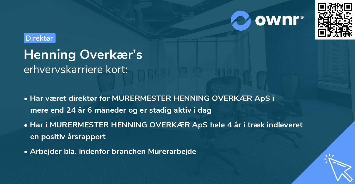 Henning Overkær's erhvervskarriere kort