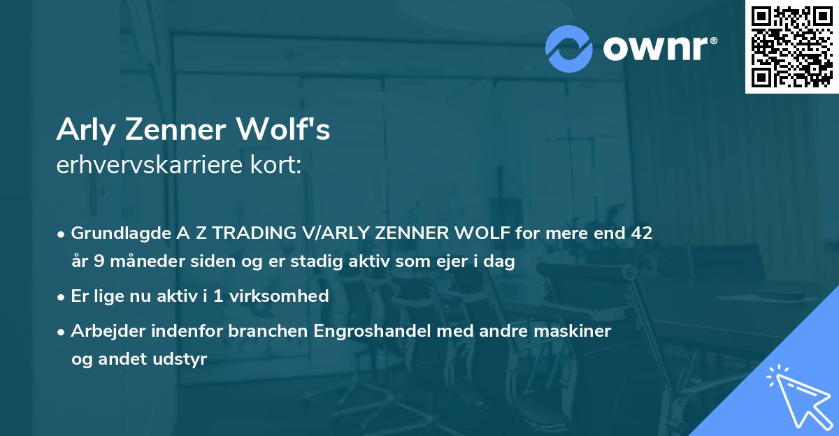 Arly Zenner Wolf's erhvervskarriere kort