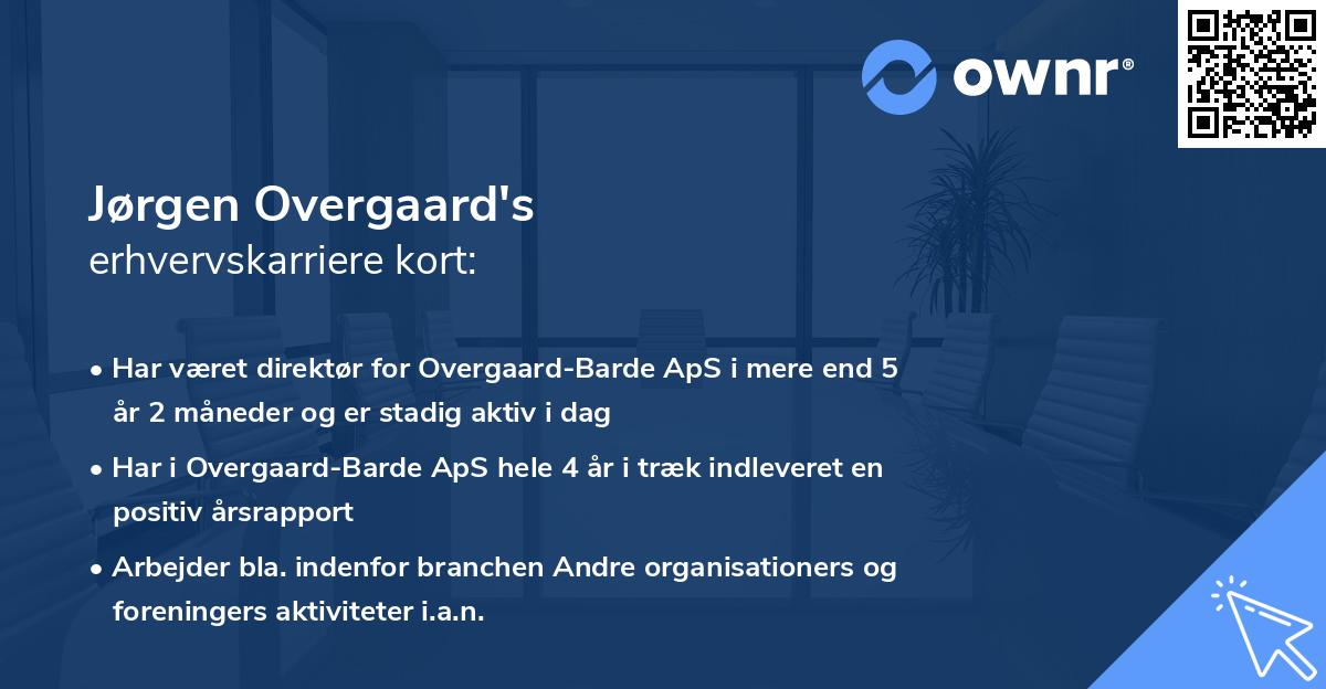 Jørgen Overgaard's erhvervskarriere kort