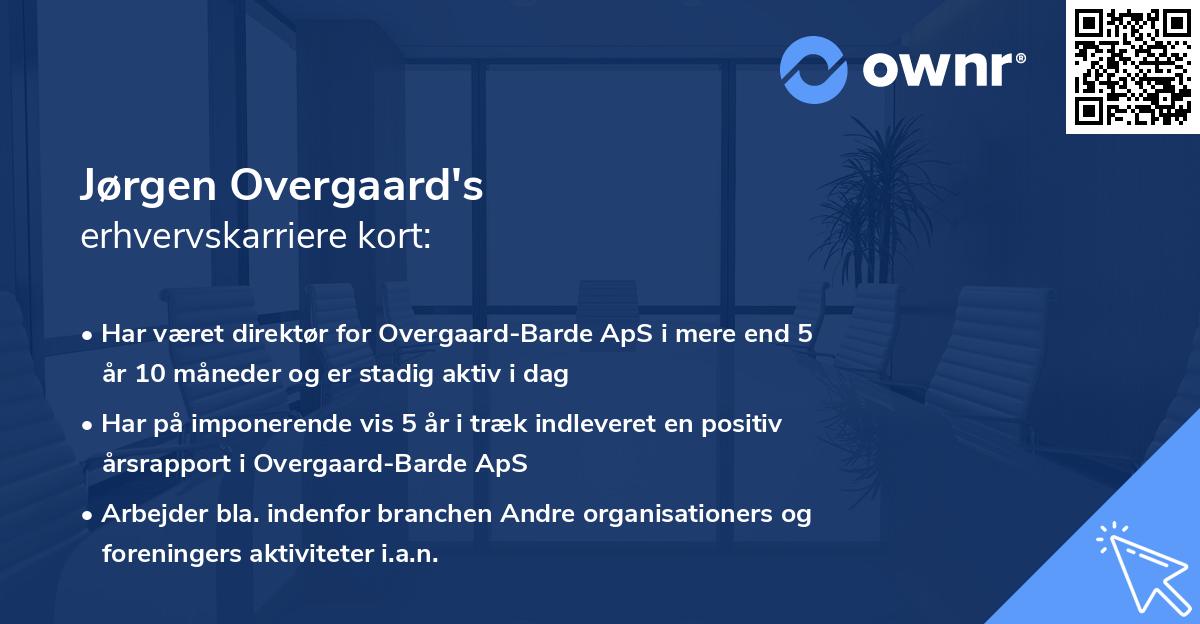Jørgen Overgaard's erhvervskarriere kort