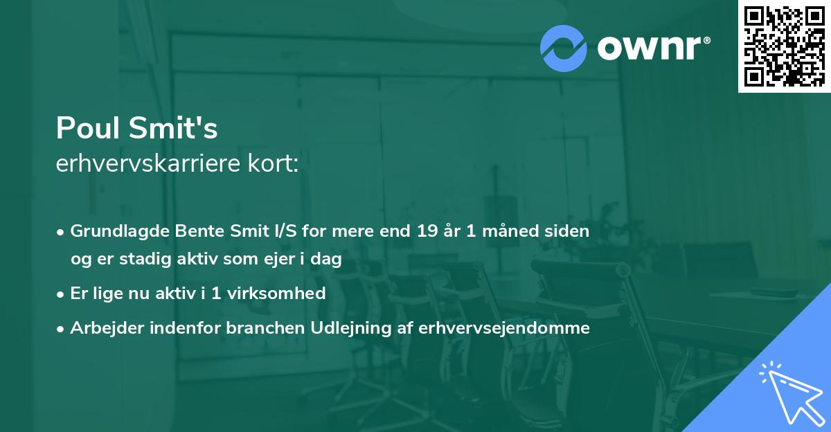 Poul Smit's erhvervskarriere kort