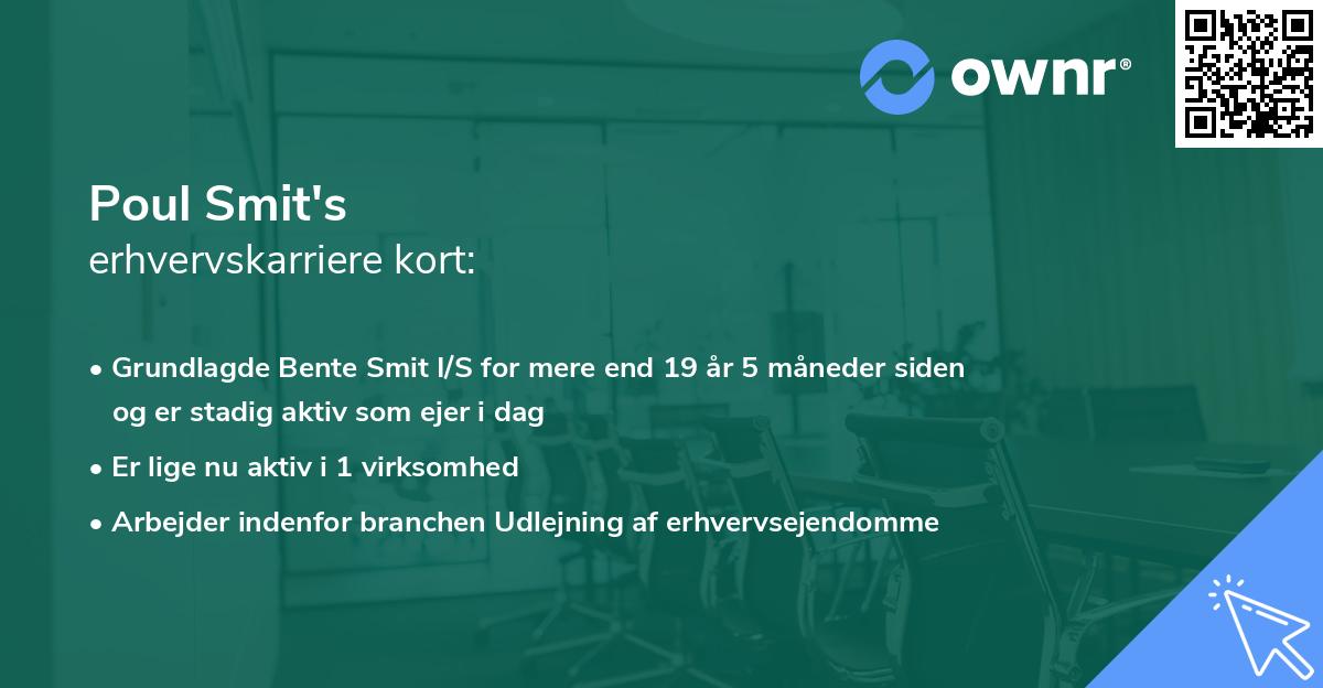 Poul Smit's erhvervskarriere kort