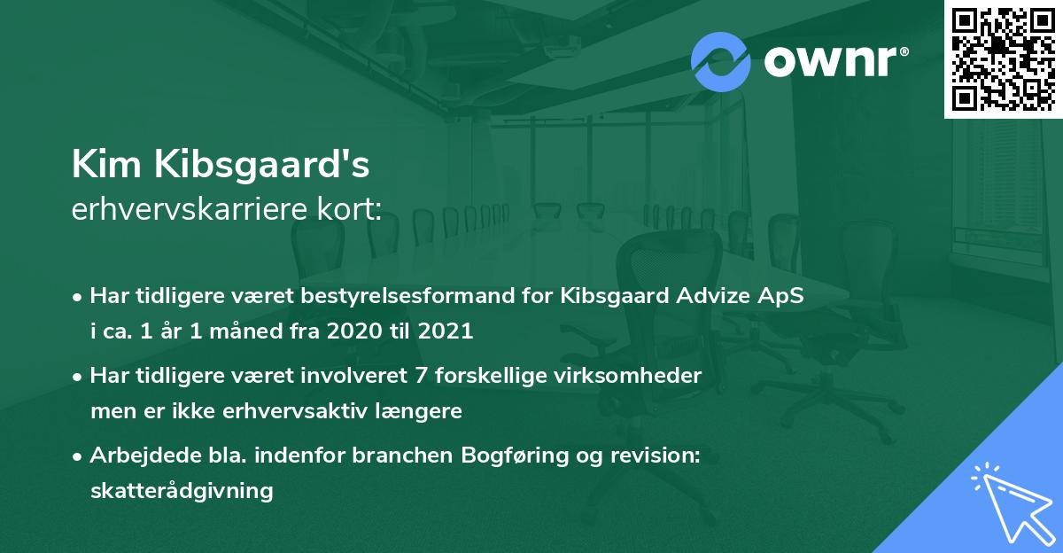Kim Kibsgaard's erhvervskarriere kort