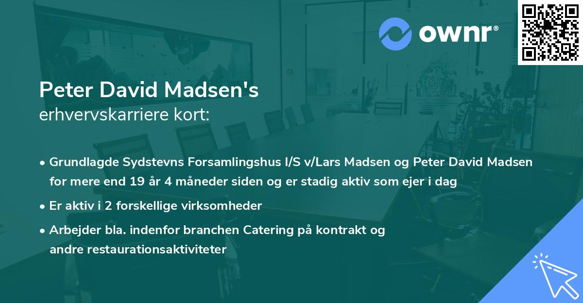 Peter David Madsen's erhvervskarriere kort