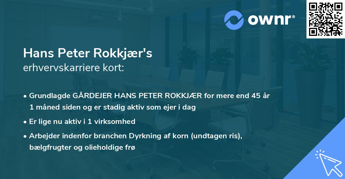 Hans Peter Rokkjær's erhvervskarriere kort
