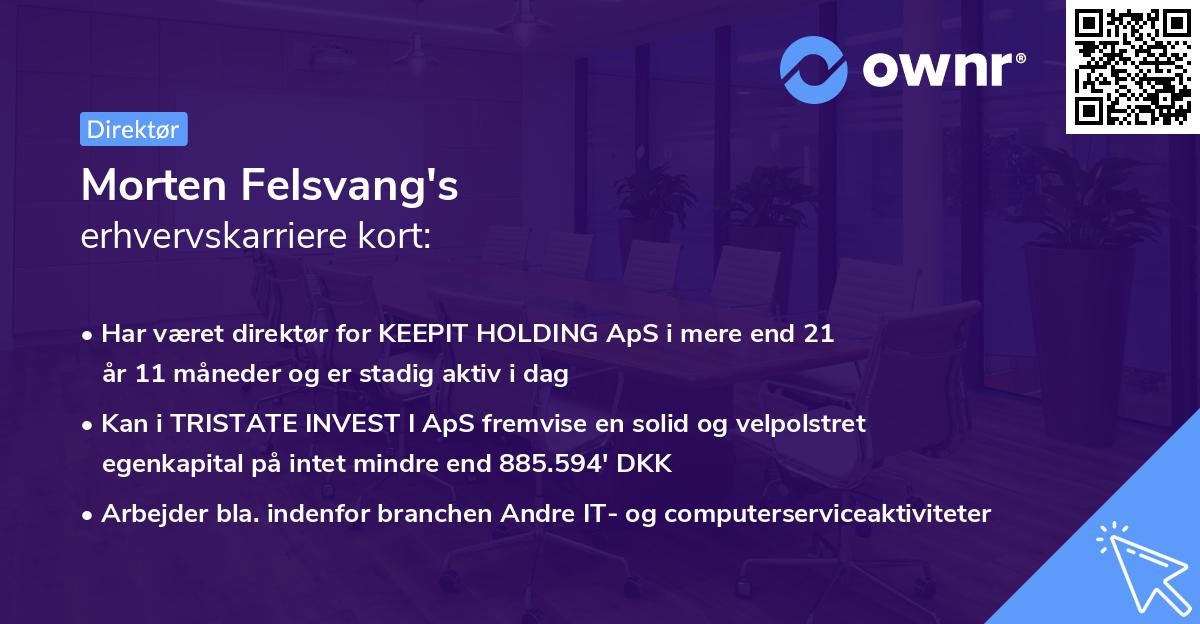 Morten Felsvang's erhvervskarriere kort