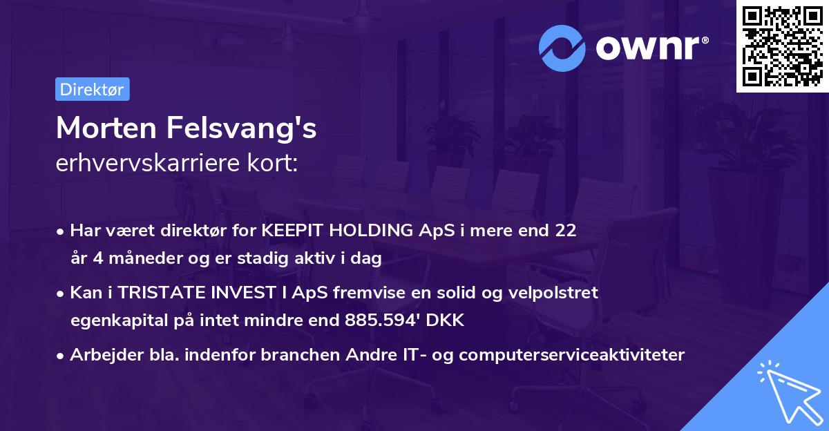 Morten Felsvang's erhvervskarriere kort