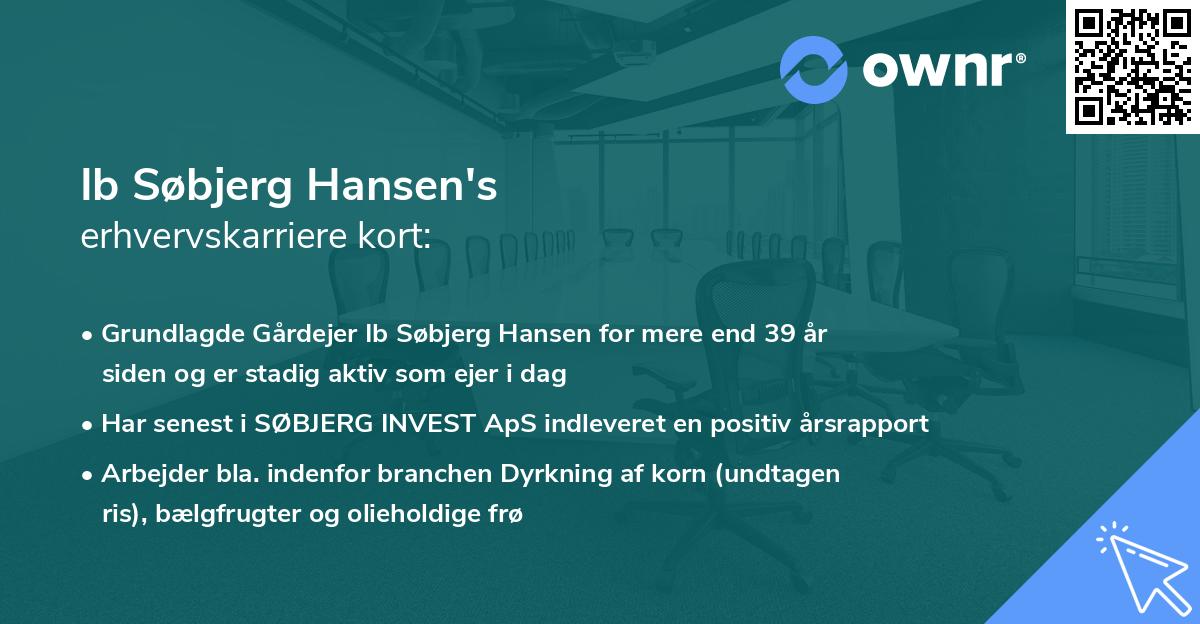 Ib Søbjerg Hansen's erhvervskarriere kort