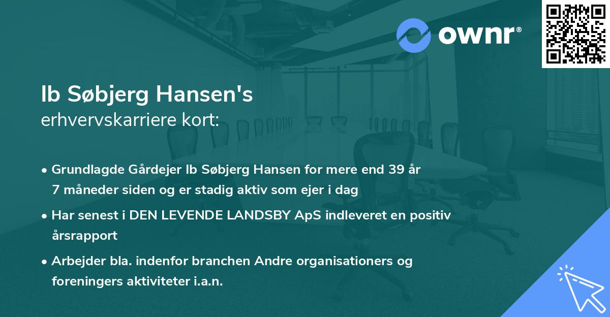 Ib Søbjerg Hansen's erhvervskarriere kort