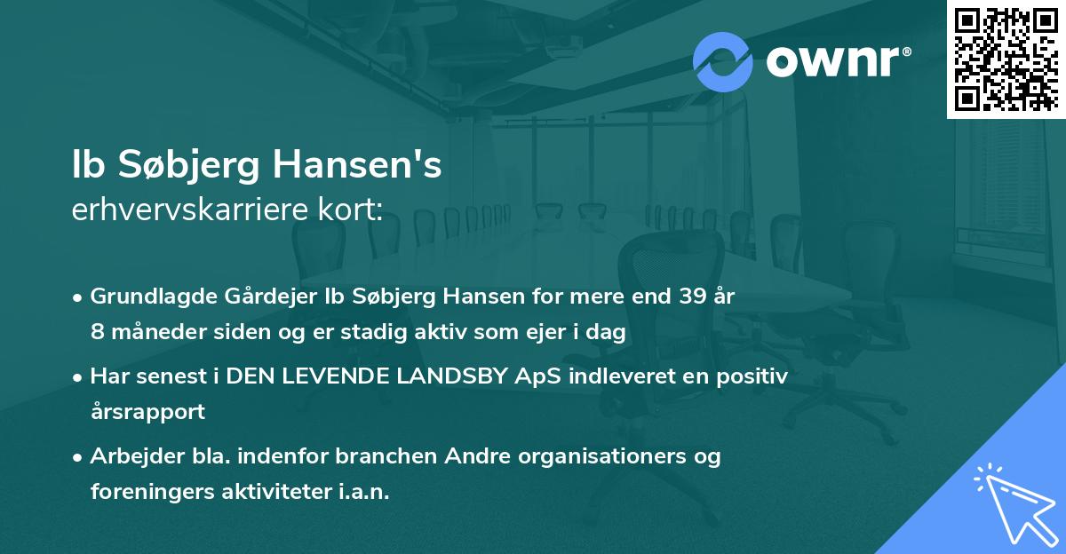 Ib Søbjerg Hansen's erhvervskarriere kort