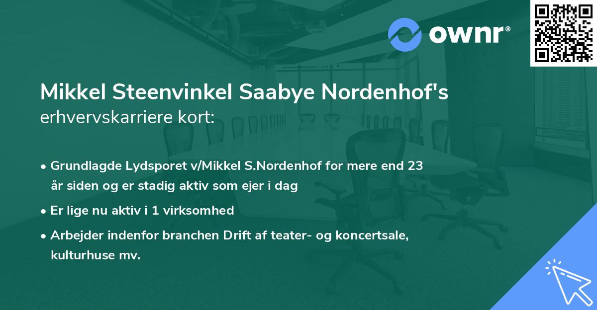 Mikkel Steenvinkel Saabye Nordenhof's erhvervskarriere kort