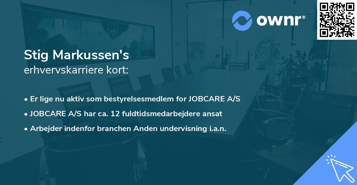 Stig Markussen's erhvervskarriere kort